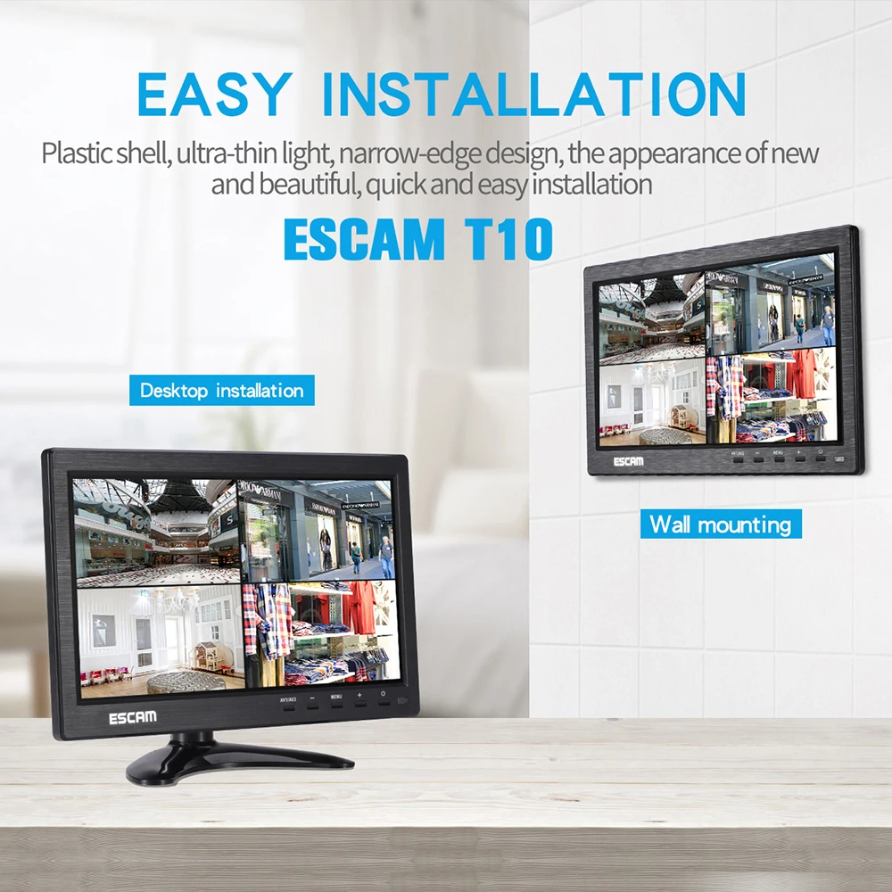 T10 10 дюймов TFT ЖК-дисплей 1024x600 для контроля уровня сахара в крови с VGA AV BNC USB ПК