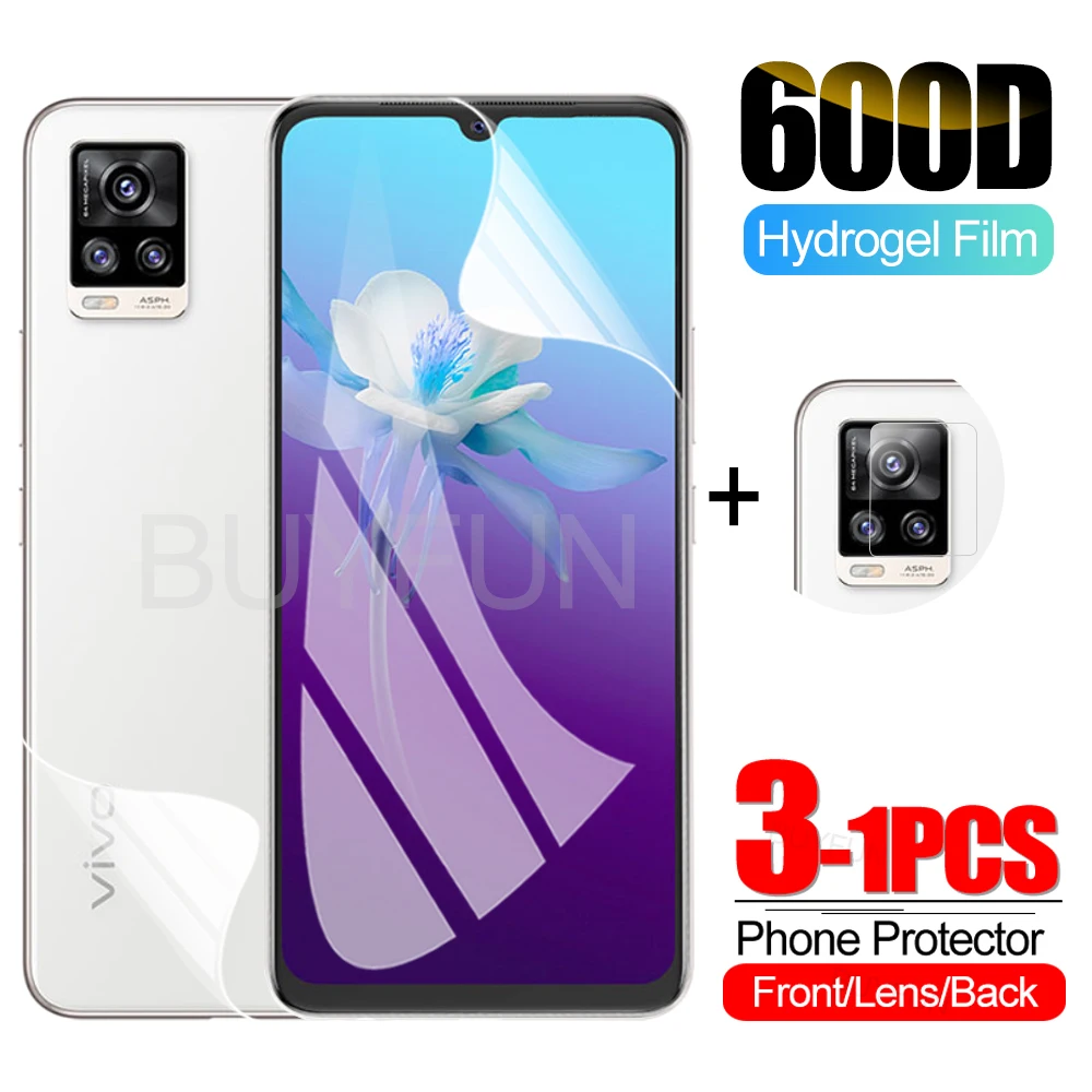 

Защитная пленка для экрана и камеры Vivo V20 SE, Гидрогелевая, 1-3 шт.