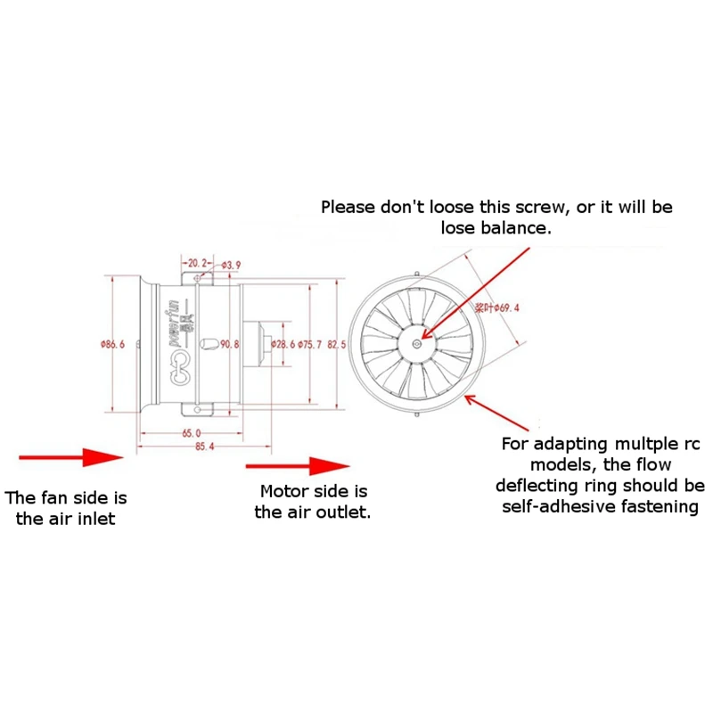 

Powerfun EDF 70mm Waterproof Ducted Fan 6S 2300KV Brushless Motor With 12 Blades Propeller For RC Jet Plane Airplane Helicopters