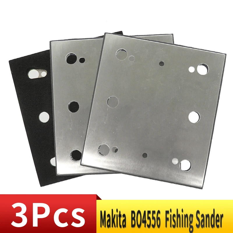 3-Pack 100*110mm Replacement 1/4 Sheet Finishing Sander PSA Sanding Pad Backing Plate For Makita 158324-9 BO4556,BO4556