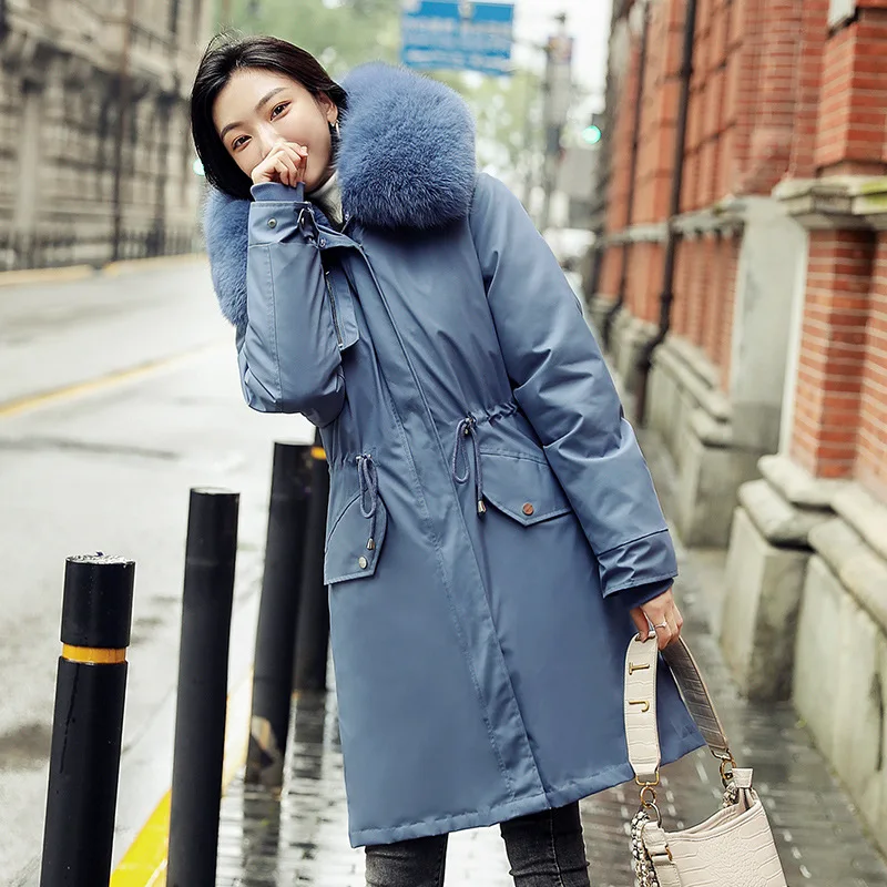 

Mid-length Parka Women's 2020 Winter New Style Two-sided Loose Hooded Down Cotton Women's Parka
