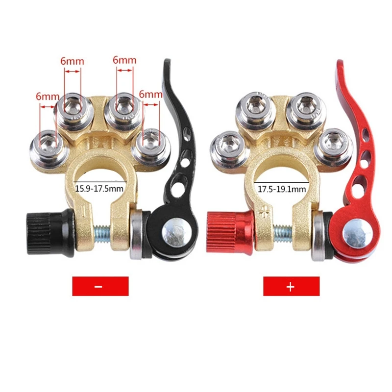 

2PCS Quick Disconnect Car Battery Main Cable Post Terminal Shut-Off Connectors for 12V 6V 24V Boat Car Tractor Truck