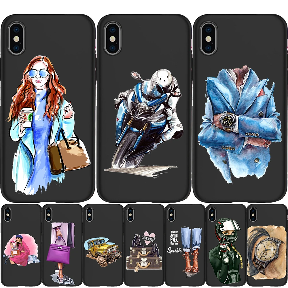 Модная кожаная сумка для девушек черный чехол телефона Racer Box iPhone 11 Pro Max XS XR X 8 7 6S Plus