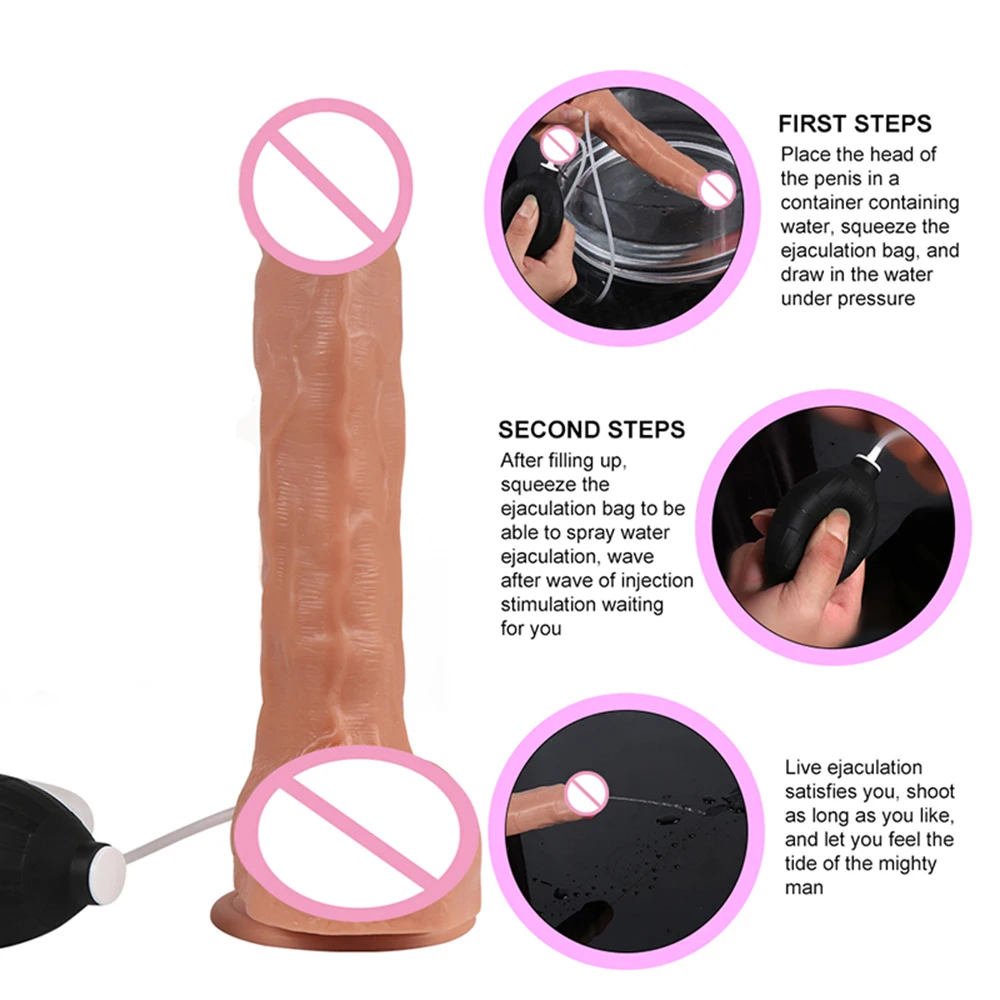 Большой фалоимитатор с брызгами реалистичный Фаллус эякуляционные