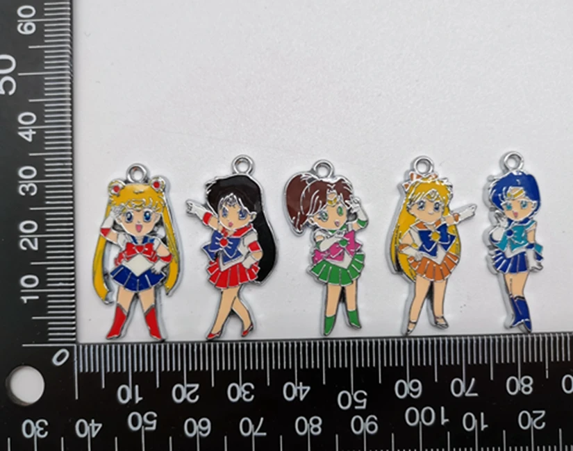 

60 Pcs Cartoon Sailor Moon Metal Charms DIY Jewelry Making Pendants Gifts H-28
