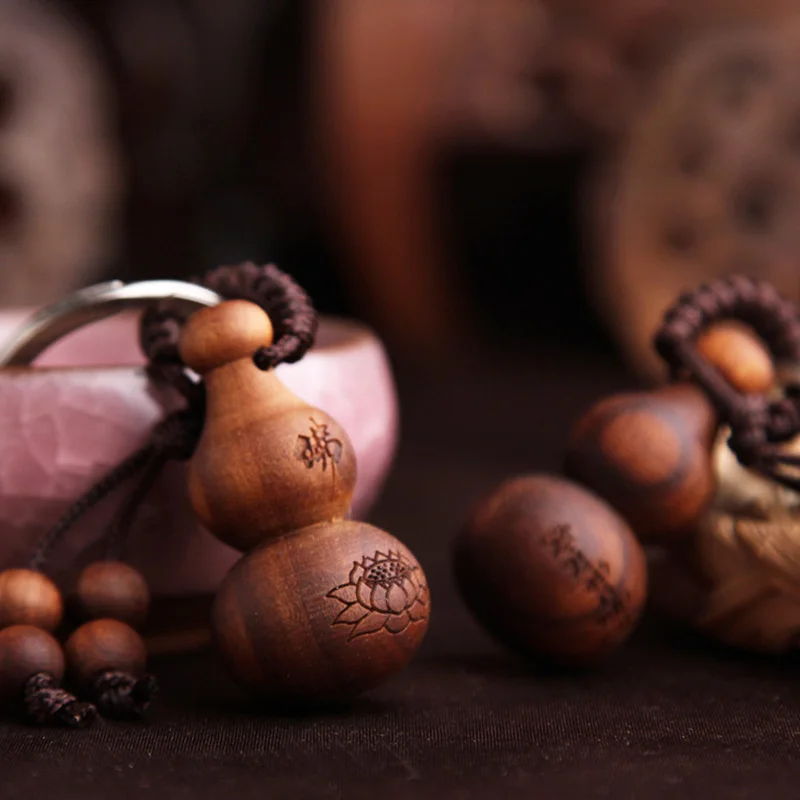 Китайский стиль Этническая Тыква зодиакальный брелок мужчины Милая деревянная