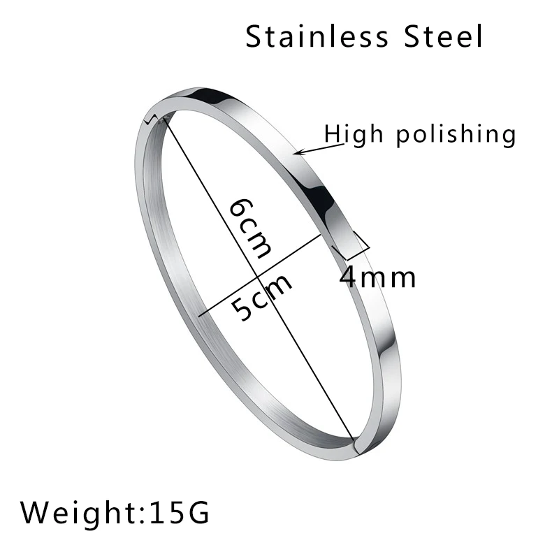 Персонализированный браслет ELSEMODE 4/6/8 мм с именем под заказ из нержавеющей стали