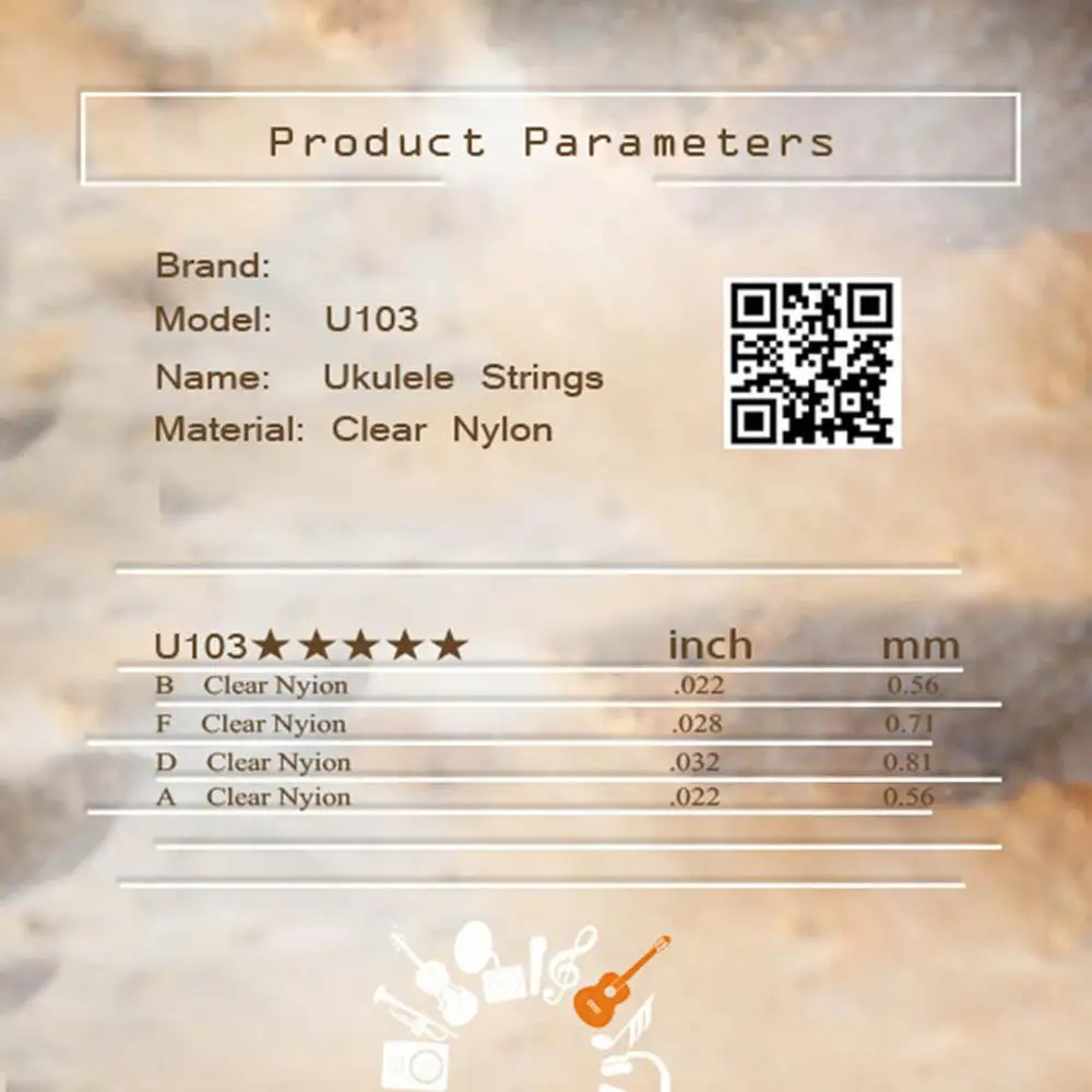 IRIN U103 Ukulele Strings Clear Nylon B-F-D-A For 21 23 26 Inch Stringed Instrument | Спорт и развлечения