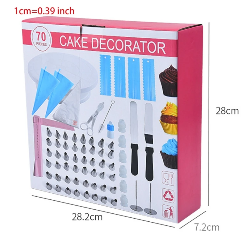 

Cake Decorating Supplies Kits Baking Tools Baking Supplies with Nonslip Turntable Stand Accessories for Pastry DIY Tools LX9C