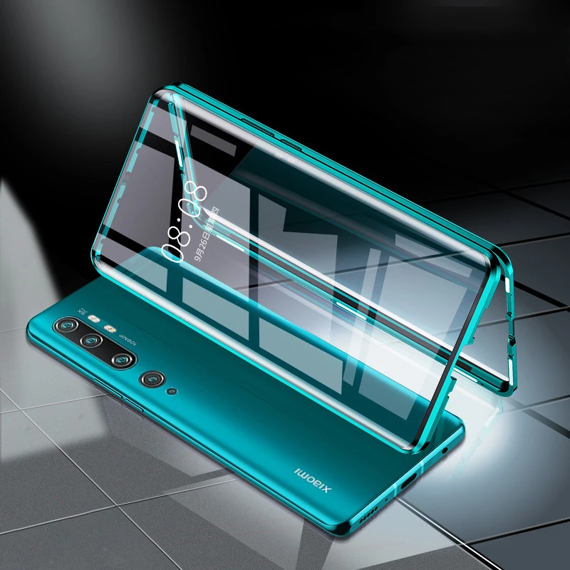 

Magnetische Case Voor Xiaomi Note 10 Pro Case Double Side Glass Bumper Shockproof Back Cover Voor Xiaomi Mi Note 10 CC9 Pro Case