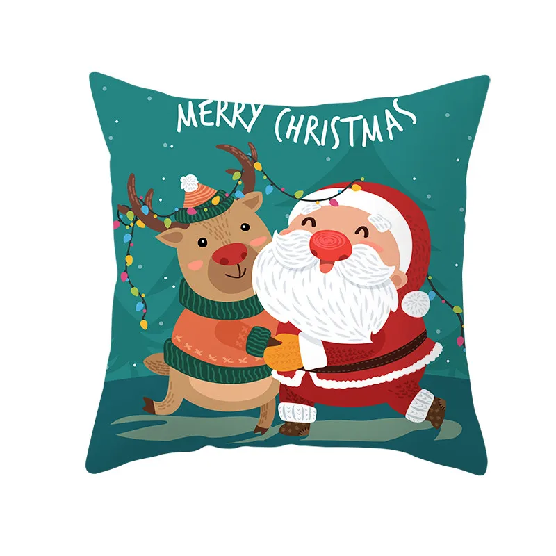 

Fuwatacchi Cartoon Christmas Pillow Cover Living Room Decoration Pillowcase Deer Christmas Pillows Covers for Chair 45*45cm