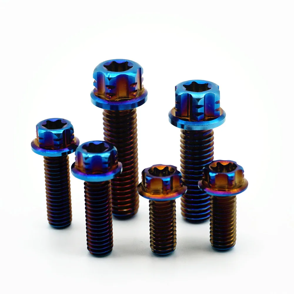 1 шт Титан болты M10 x1.25mm X1.5mm 20/25/30/35 40 мм мотоцикла MTB фланец головки Torx винты Ti