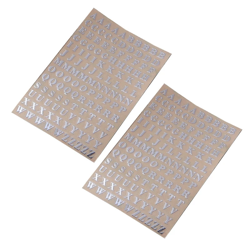 

M2EA 2 Sheets Metal Alphabet Stickers Uppercase Letter Lower Case Letters Stickers Self Adhesive 26 Letters Stickers