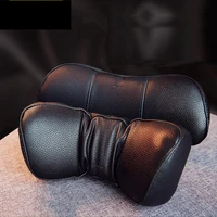 car neck pillow headrest pillows pu leather memory cotton auto neck rest cushion pad travel neck headrest accessories