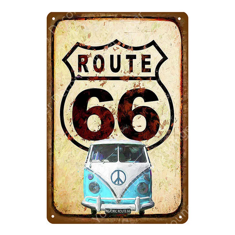 YD7777EI Винтаж US Route 66 металлические знаки американская дорога автомобиль мотоциклы тарелка настенный плакат Паб Бар Клуб домашний декор гараж украшение YI-024 - Цвет: YD7777EI