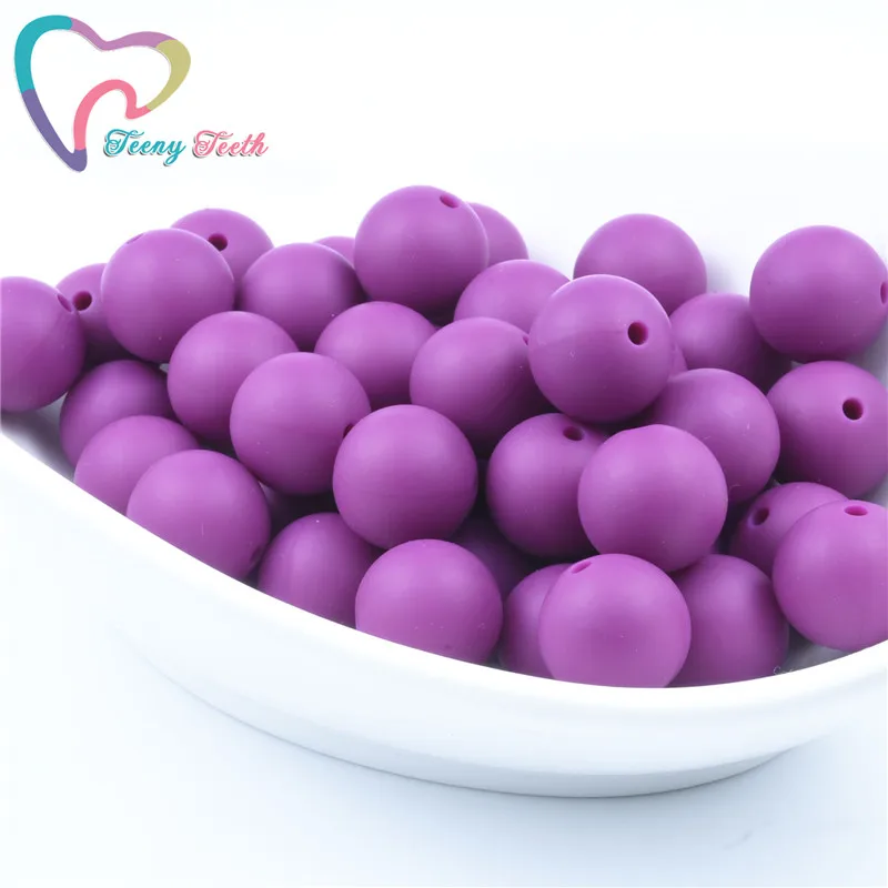 Teeny Teeth 10 PCS French Plum/Magenta Silicone Round Dia 9-19 MM Teething Beads Rodent Bracelet DIY Crafts Baby Teether | Украшения и