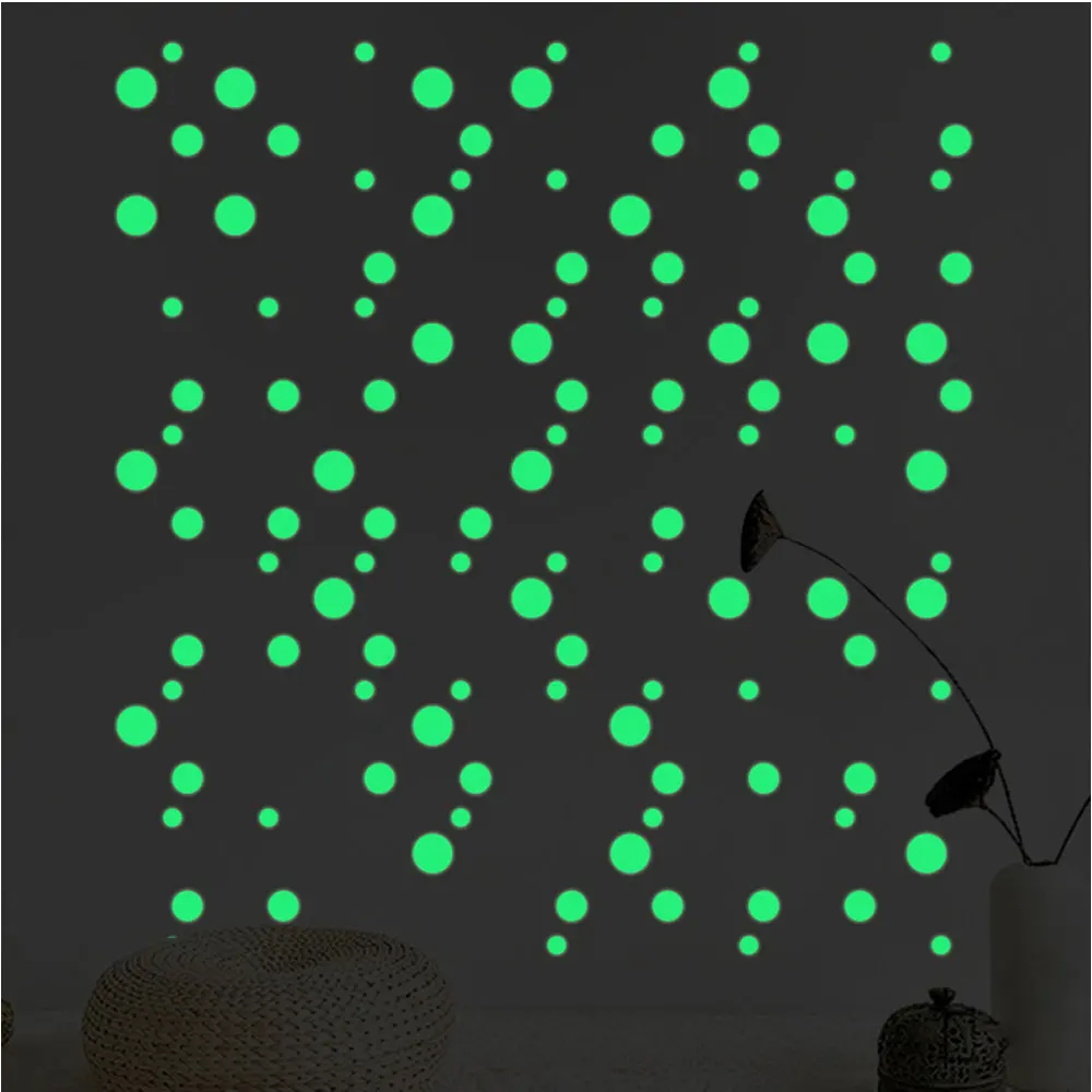 Светящиеся флуоресцентные наклейки круглые настенные декор для потолка