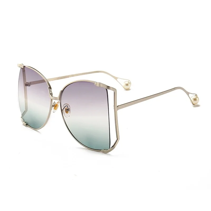 

Sonnenbrille Mode Frauen Gradient Metall Rahmen Sonnenbrille Streetwear Weibliche Cat Eye Brillen Shades UV400