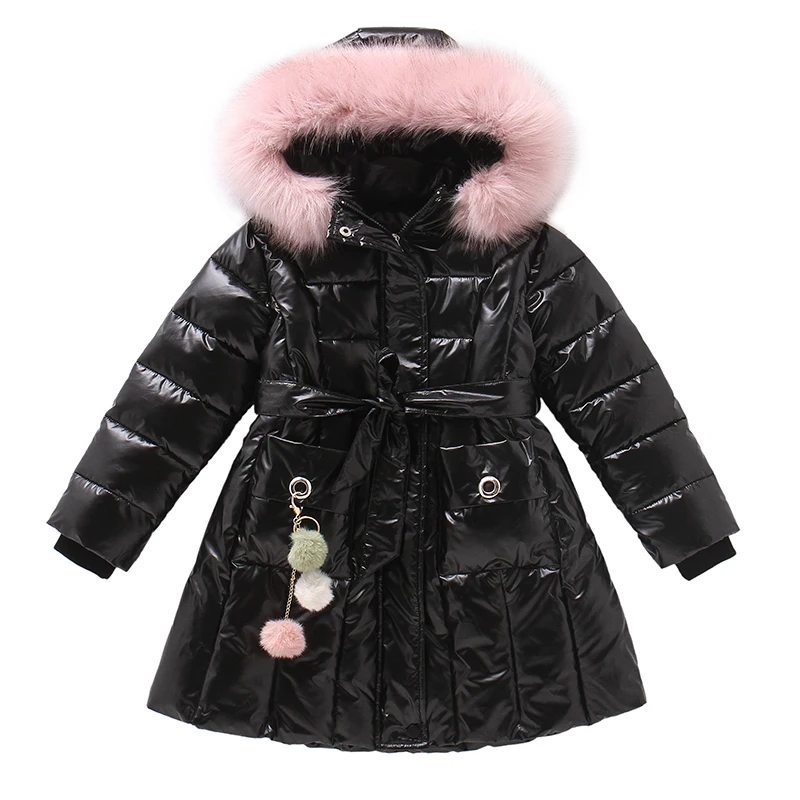 

OLEKID 2021 Autumn Winter Jacket For Girls Waterproof Hooded Shiny Thick Girls Outerwear Coat 5-14 Years Kids Teenage Girl Parka
