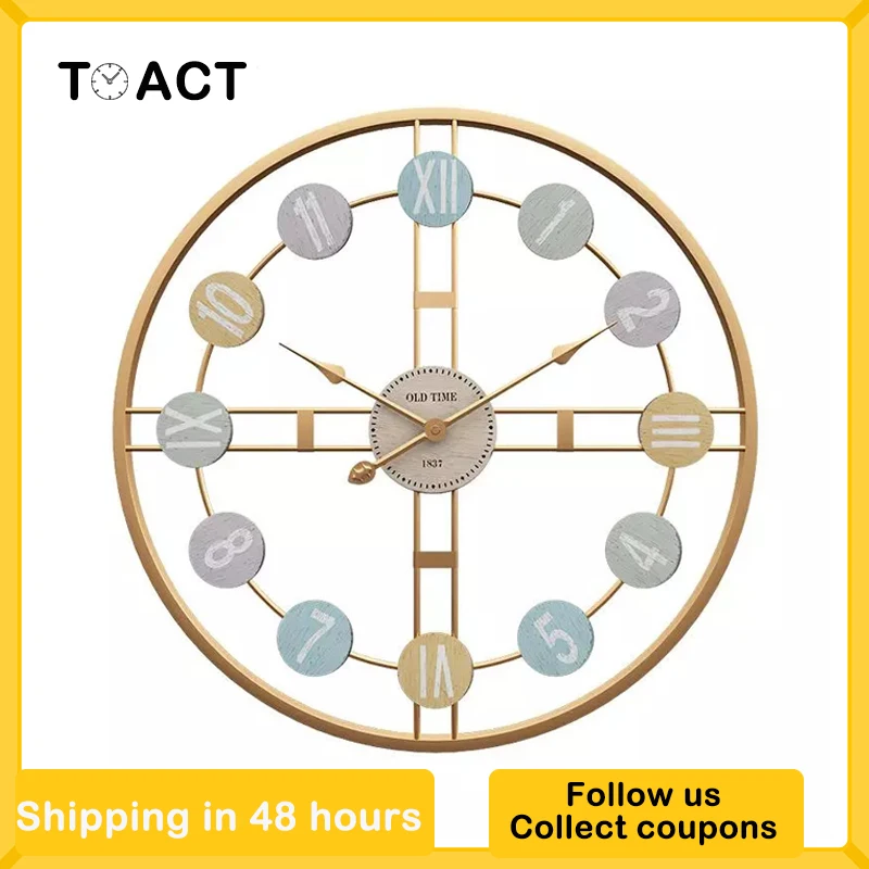 Настенные часы 3D в скандинавском стиле металлические римские цифры сделай сам