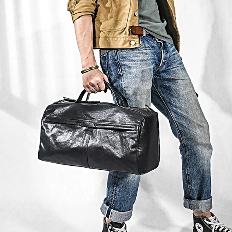 Кожаные мужские сумки AETOO большие кожаные дорожные через плечо на шпильке |