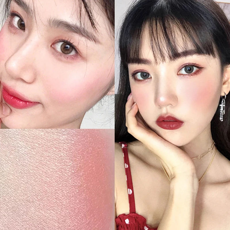 

Highlighter Powder Glitter Orange Pink Blush Palette Makeup Glow Face Blusher Soft Girl Contour Shimmer Illuminator Highlight tl