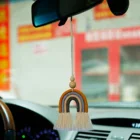Автомобильный подвесной освежитель воздуха, Декор, Автомобильная подвеска в стиле бохо, радуга, настенный рассеиватель, подвесные украшения, Автомобильное зеркало заднего вида