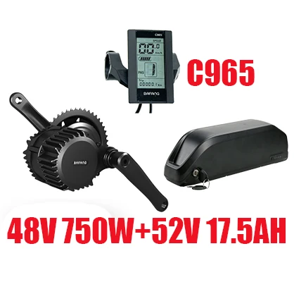 48V750WC96552V17.5A Bafang двигатель BBS02 48 в 750 Вт комплект для электрического велосипеда с батареей 48 В 13/14. 5AH 52 в 16ah/17.5Ah Mid Drive BBSHD ebike комплект для преобразования - Цвет: 48V750WC96552V17.5A
