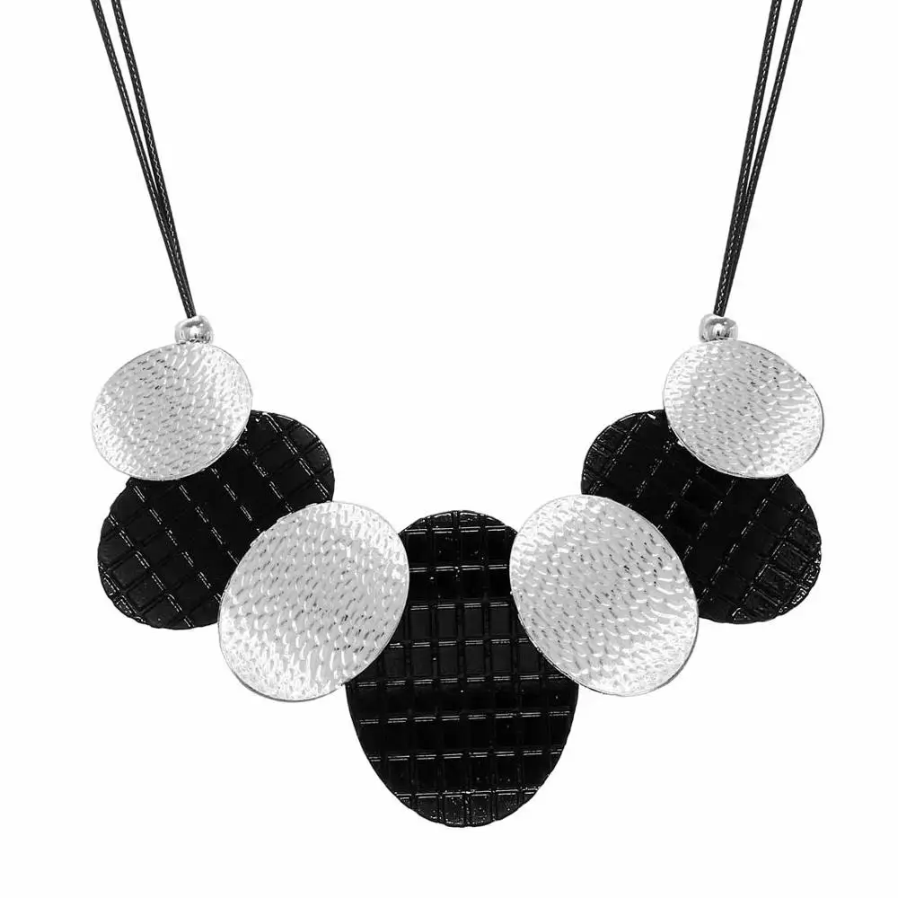 xl1070 ZOSHI, Винтажное колье, Макси ожерелье из кожаной цепи, кулон, колье, Femme Bijoux, женские массивные подвески и ожерелья - Окраска металла: xl1070