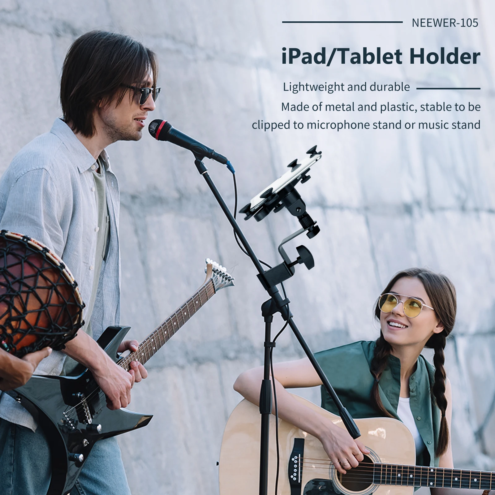 Neewer 6-11/7-14 дюймов регулируемый держатель для планшета и поворотный зажим на 360 градусов для подставки под микрофон iPad,iPad Pro