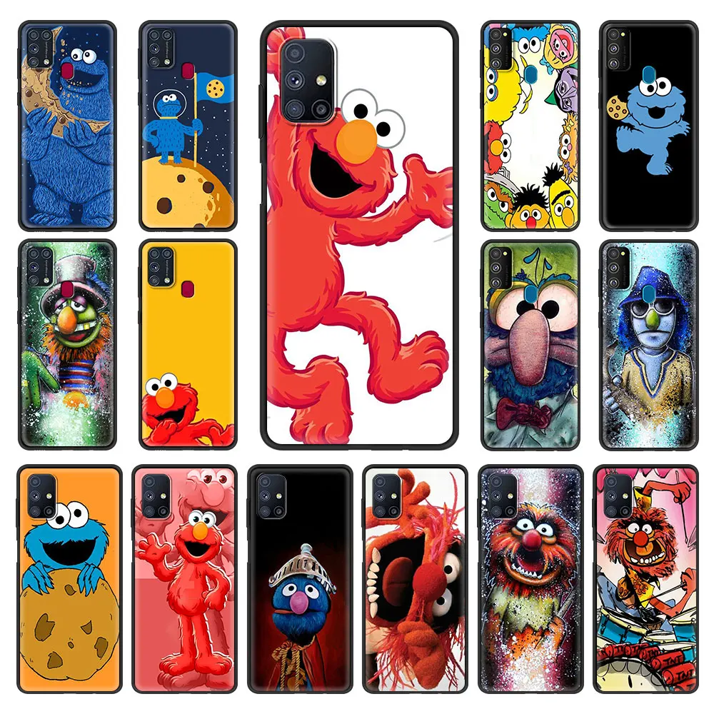 

Cute Sesame Cookie Monster Cover for Samsung Galaxy M31 Prime M30s M51 M31s M11 M01 A7 A9 2018 M21 F41 TPU Cell Phone Case Coque