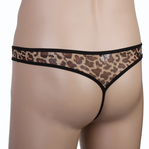 

Men's Sexy Leopard Pouch G-string Underwear Briefs Thong Panties Low Rise