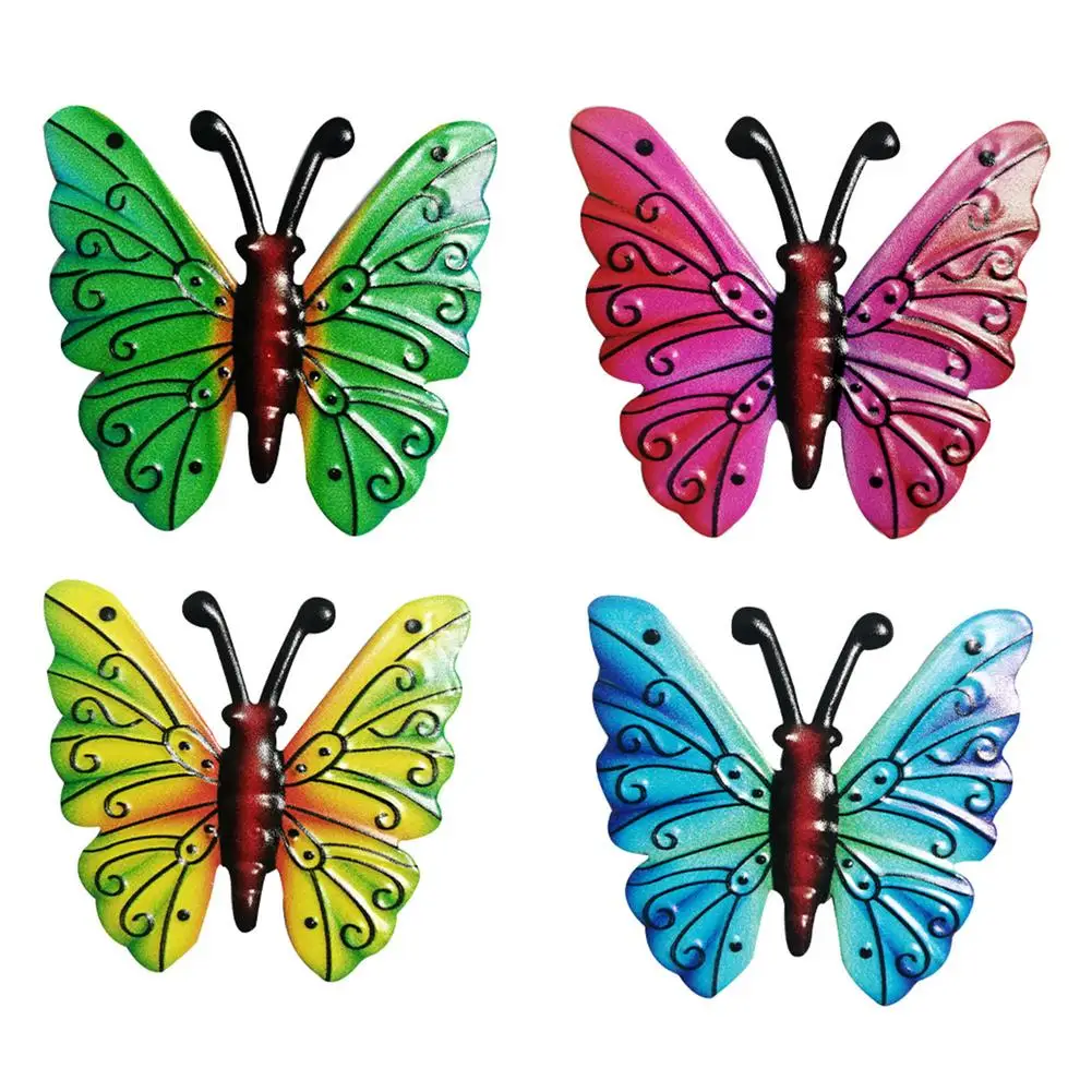 

4Pcs Metal Butterfly Wall Art Decorations Garden Wall Decor Natural Butterfly Sculpture Hang Ornaments for Patio Garden Backyard