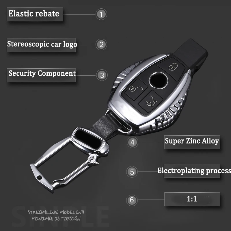 Чехол для дистанционного ключа, Автомобильный ключ для Mercedes Benz A B C Class C200 E G Class E260L GLK A45 AMG, аксессуары