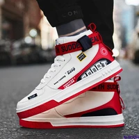 2021 spring autumn new men shoes high top casual sneakers single skateboard student lightweight lace up jogging flats travel