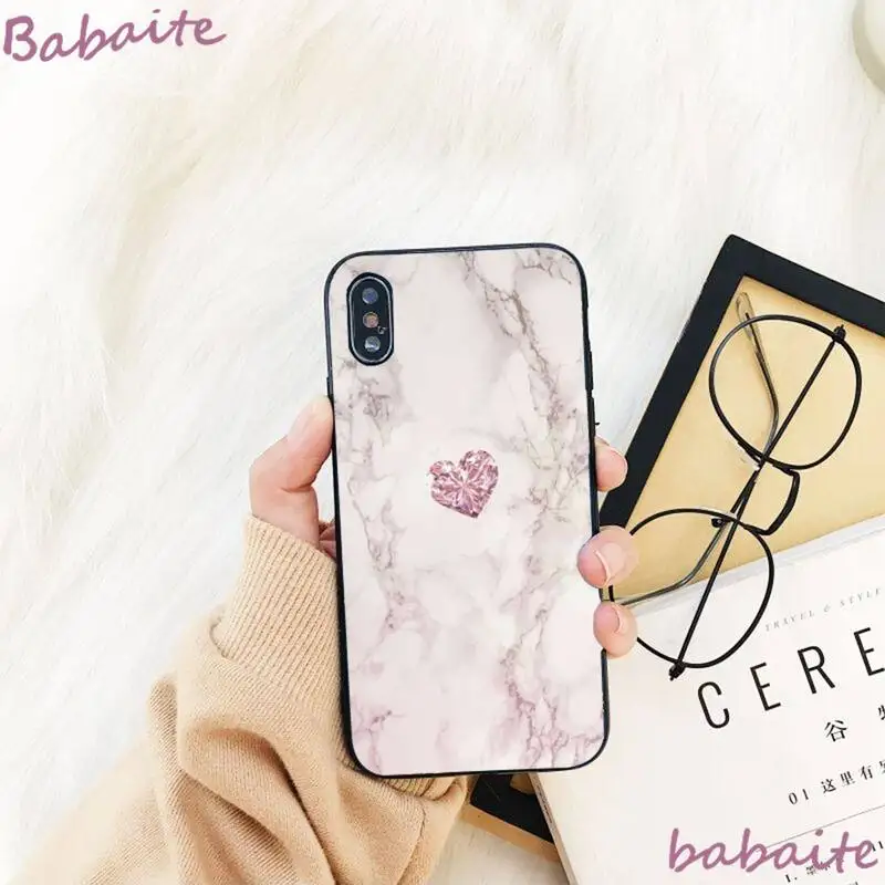 

Babaite Black White Marble Love Heart Phone Case For iPhone 8 7 6 6S Plus X XS MAX 5 5S SE XR 11 11pro promax 12 12Pro Promax