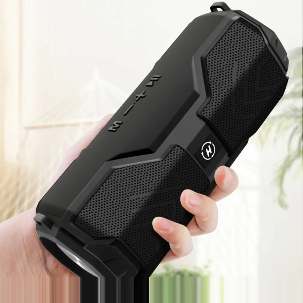

Bluetooth-Compatible Music Bass Speaker Waterproof Portable Outdoor Wireless Column Loudspeaker Support TF Card FM Radio Aux