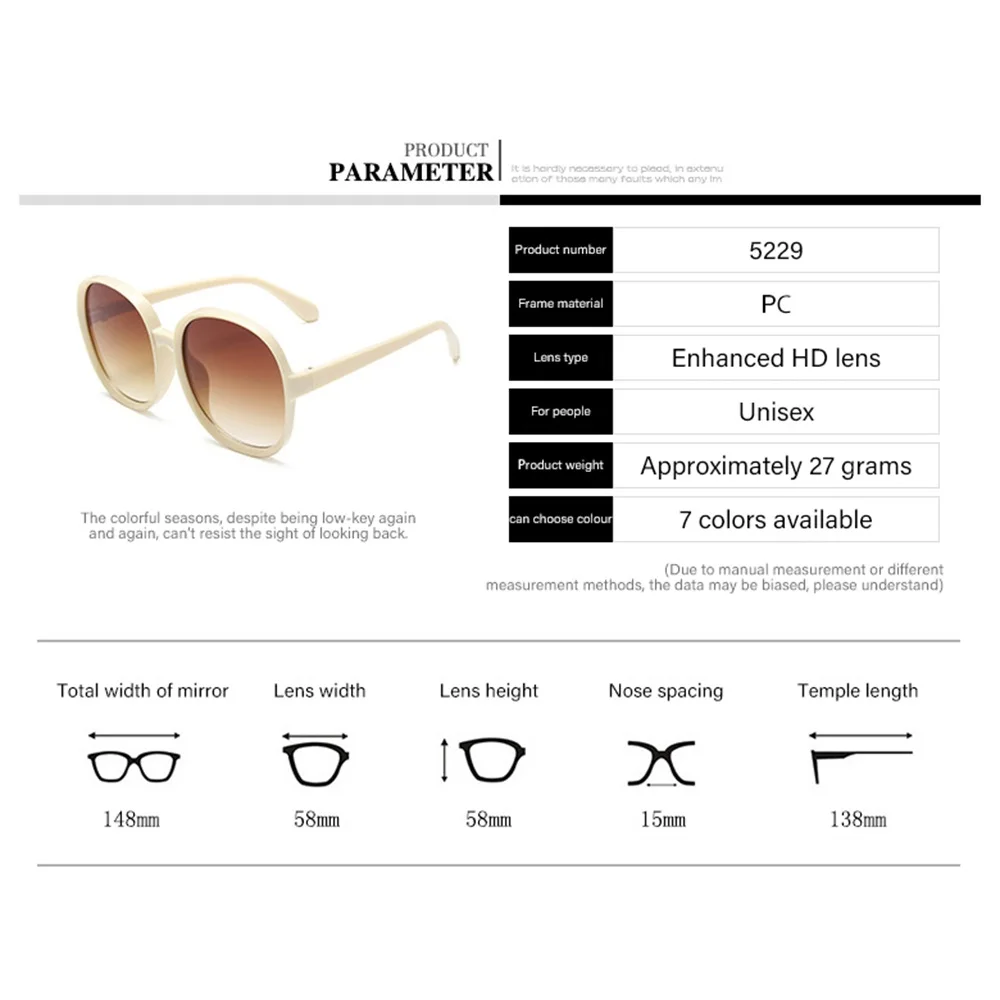 

WOENFEL Vintage Round Sunglasses Fashion Oversized Sun Glasses Luxury Brand Women Men Retro Designer Travel Shades Eyewear