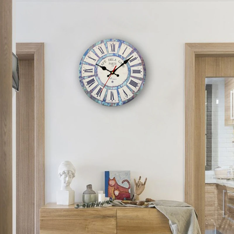 Винтажные деревянные настенные часы для дома кухни офиса декора стен большие