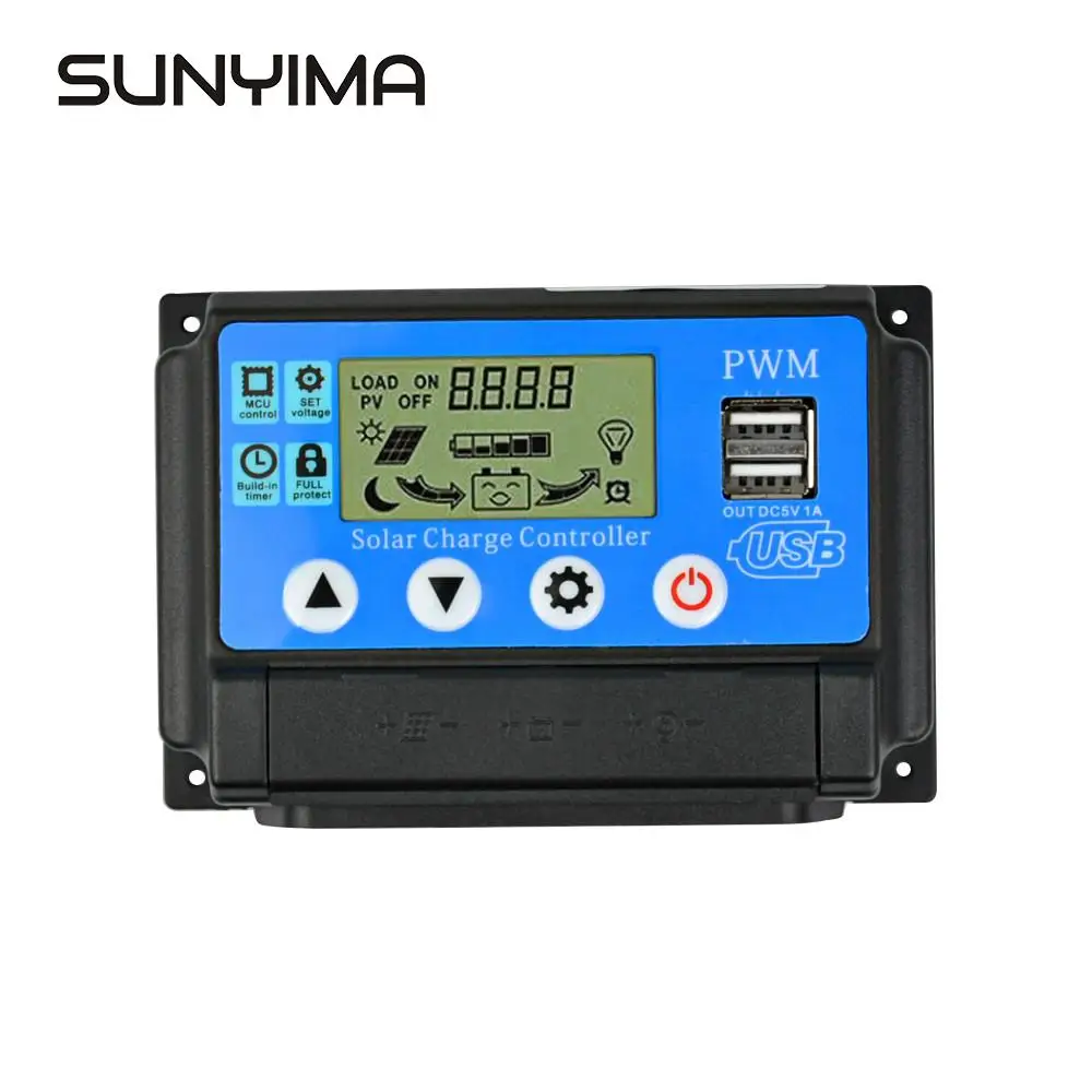 SUNYIMA 12V/24V 50A ЖК дисплей за максимальной точкой мощности Солнечный контроллер