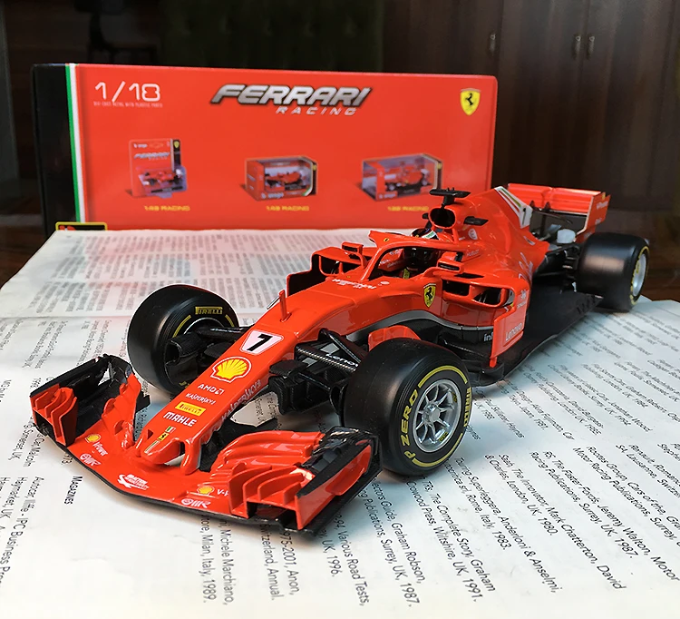 Bburago 1:18 1/18 Ferrari SF71 H Kimi · Raikkonen No7 Формула 1 F1 гоночный автомобиль Транспортное средство литье под давлением дисплей Модель Игрушки для мальчиков детей