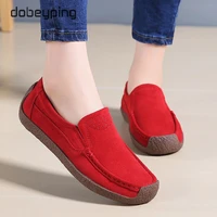 dobeyping spring autumn shoes woman slip on women sneakers cow suede leather flats casual womens loafers moccasins female shoe