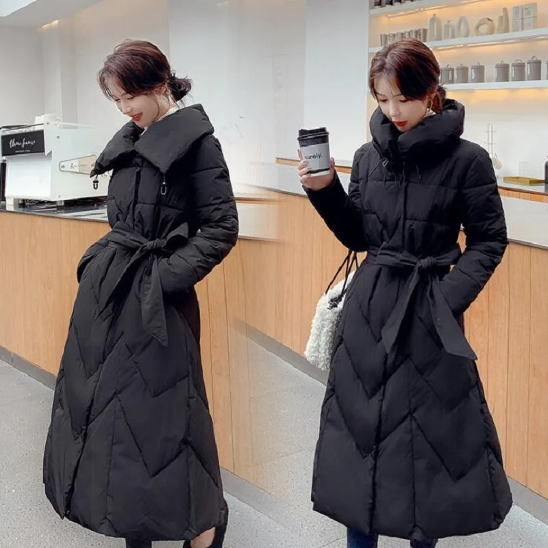 

Mid-length Parkas Women's 2021 Winter New Jackets and Coats Slim Temperament Outwear