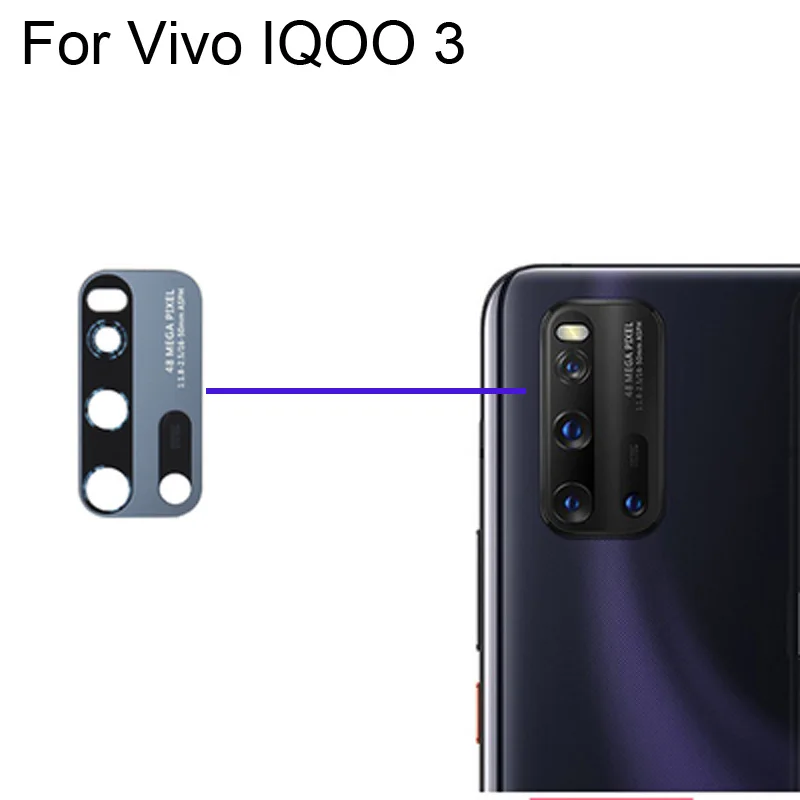

High quality For Vivo IQOO 3 Back Rear Camera Glass Lens test good For Vivo IQ OO 3 Replacement Parts Iq00 3 IQOO3