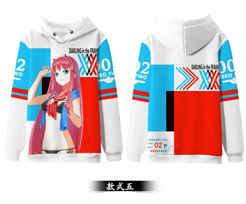 Winter 5 Аниме Толстовка Darling in the franxx 02 ZERO TWO HIRO ICHIGO Косплей Толстовка с капюшоном полноцветный пуловер с принтом Подростковая ПАРА ПАЛЬТО - Цвет: Winter 5
