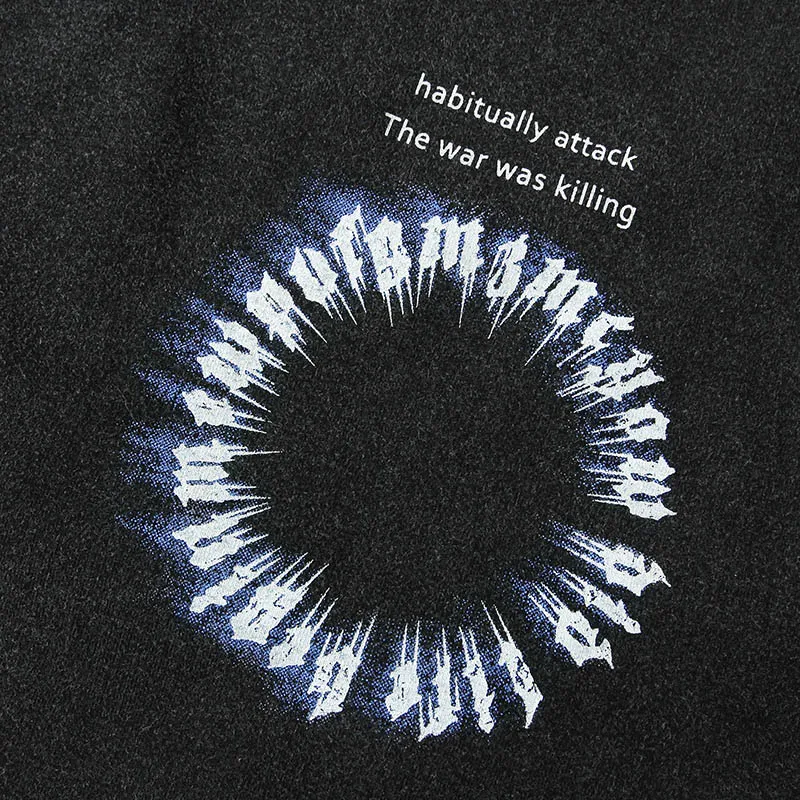 

Men Hip Hop Washed T Shirt Streetwear Letter Print T-Shirt Harajuku Cotton Casual 2021 Summer Short Sleeve Tshirt Black Shirt