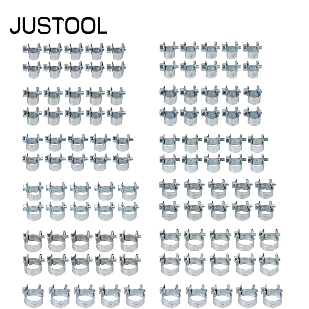 

110 шт., металлические зажимы для шланга, 6-18 мм