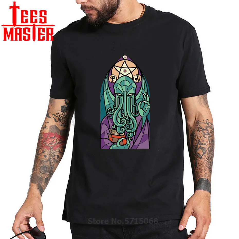 Футболка с изображением церкви CTHULHU мужские винтажные футболки Lovecraft dunвич