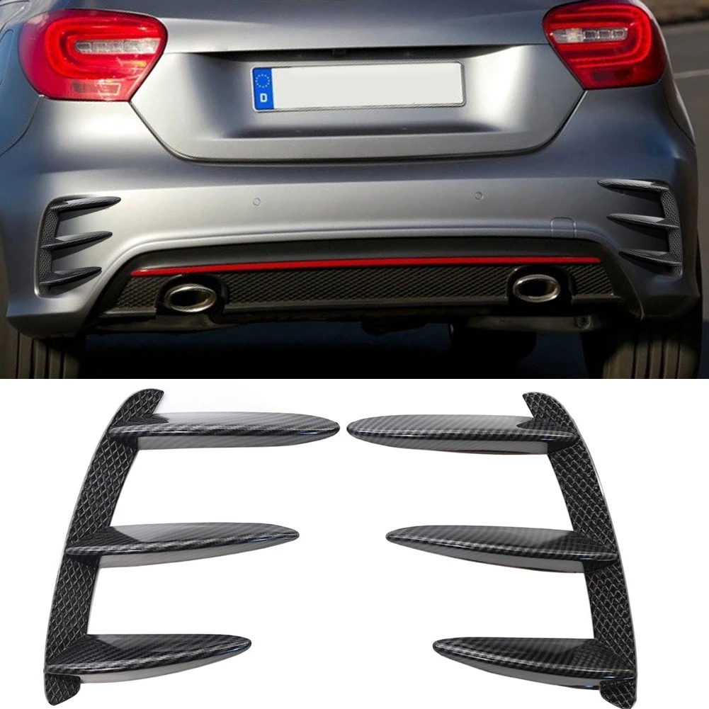 1Pair Car Rear Bumper Side Vent Inserts Decorative Stickers for Mercedes Benz W176 A200 A250 A260 A45 AMG Protection Accessories