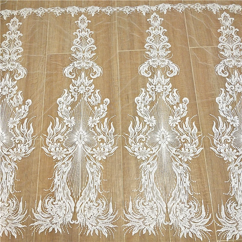 130 см * 43 1 шт. новинка французское кружево с блестками ткань кайма вышивка цветок